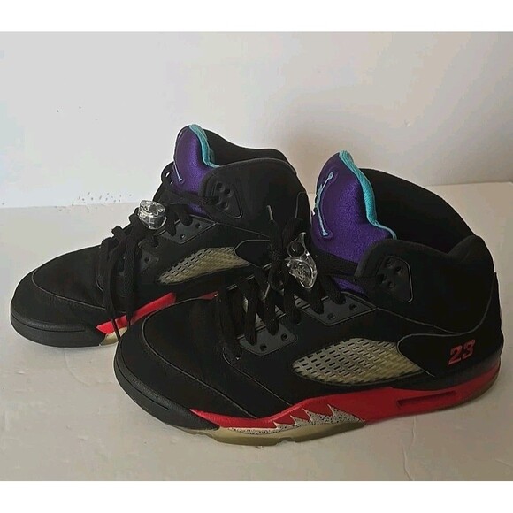 Air Jordan 5 Retro Top 3 Fire Red Metallic Grape US Mens 10 - Very Clean No Box - Picture 1 of 9
